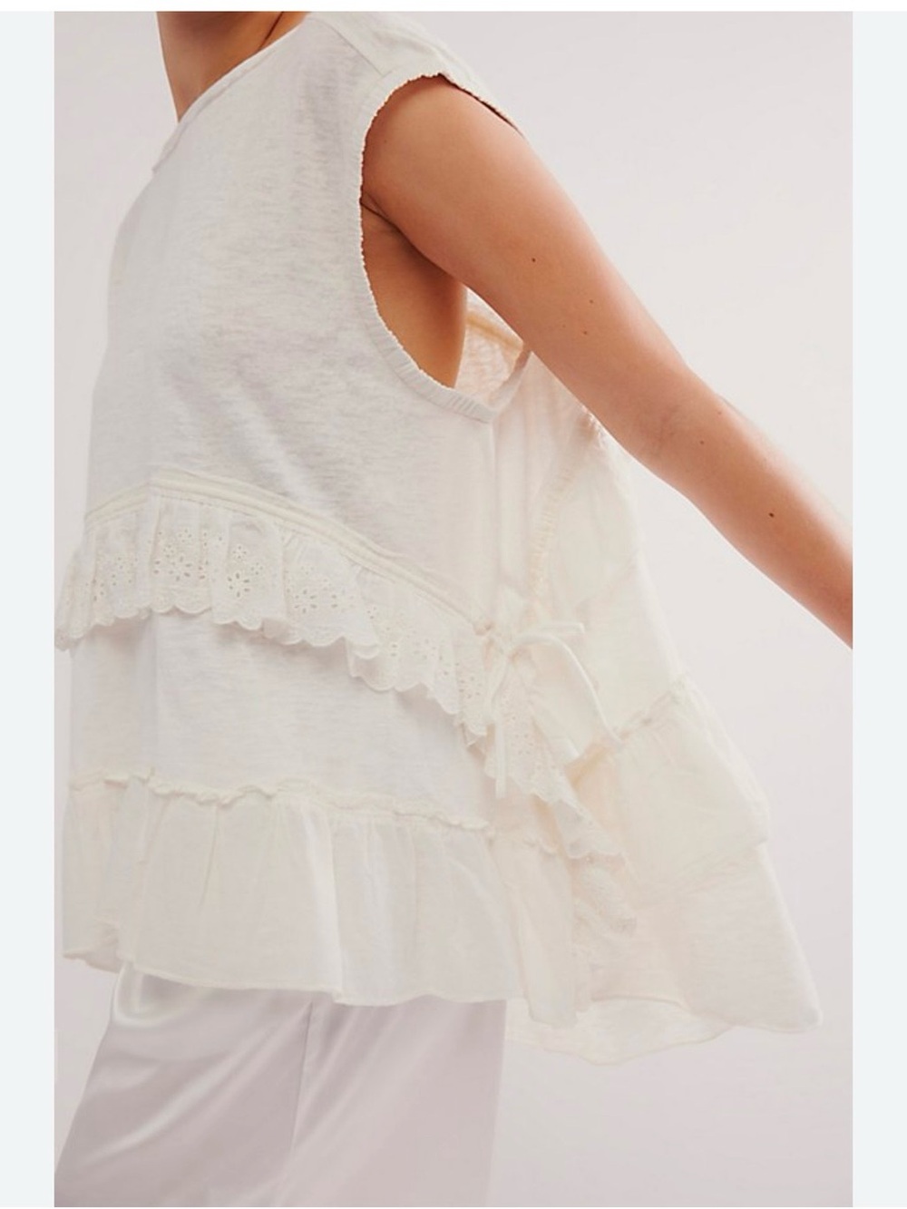 Free People Ruffled Claire Tee